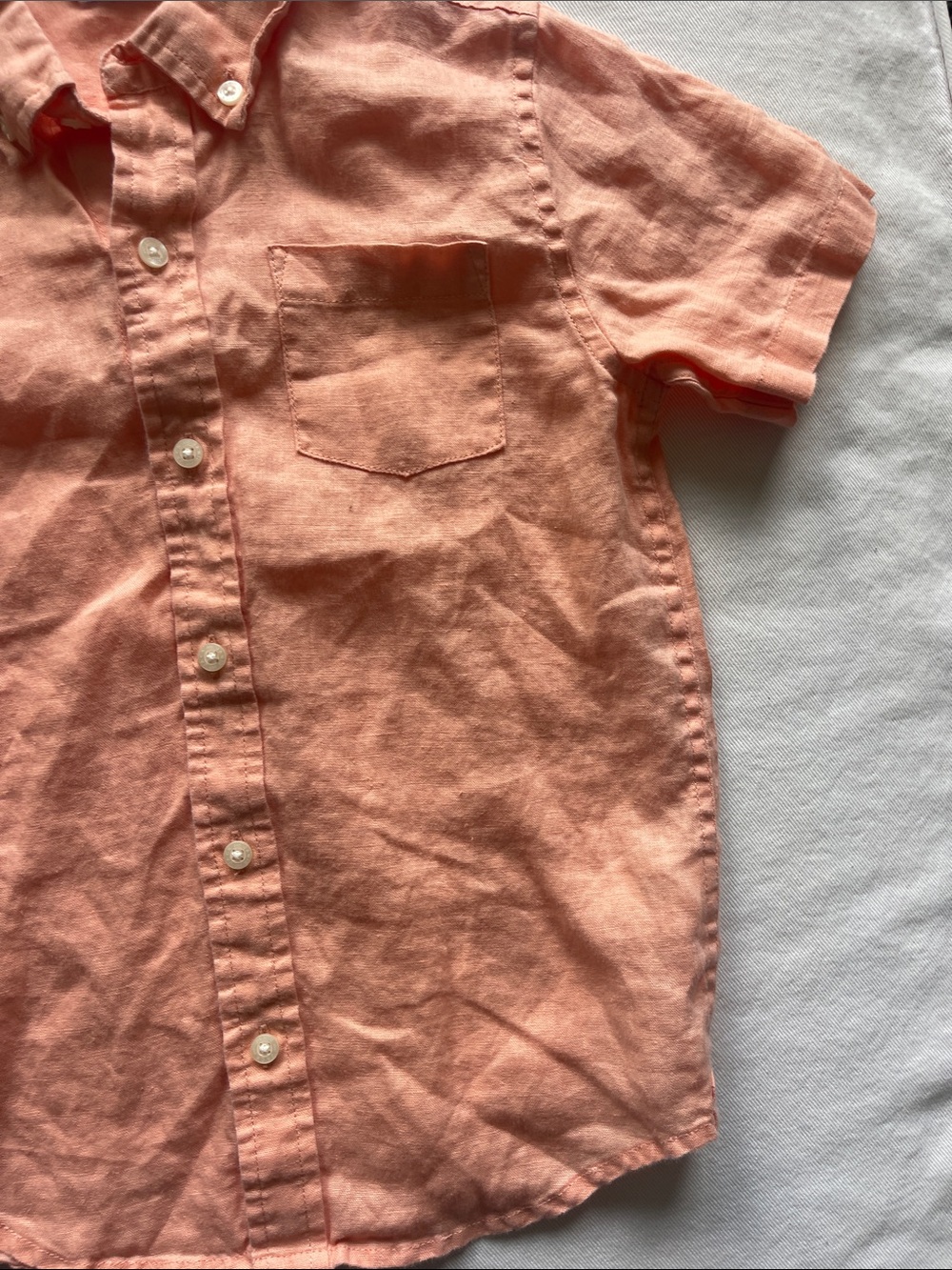 NWOT Janie and Jack Boys Size 6 Linen Short-Sleeve Button-Down Shirt - Picture 6 of 8